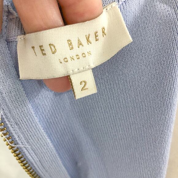 Ted Baker Kathryn Cutwork Knitted Skater Pale Purple Dress - Picture 7 of 16